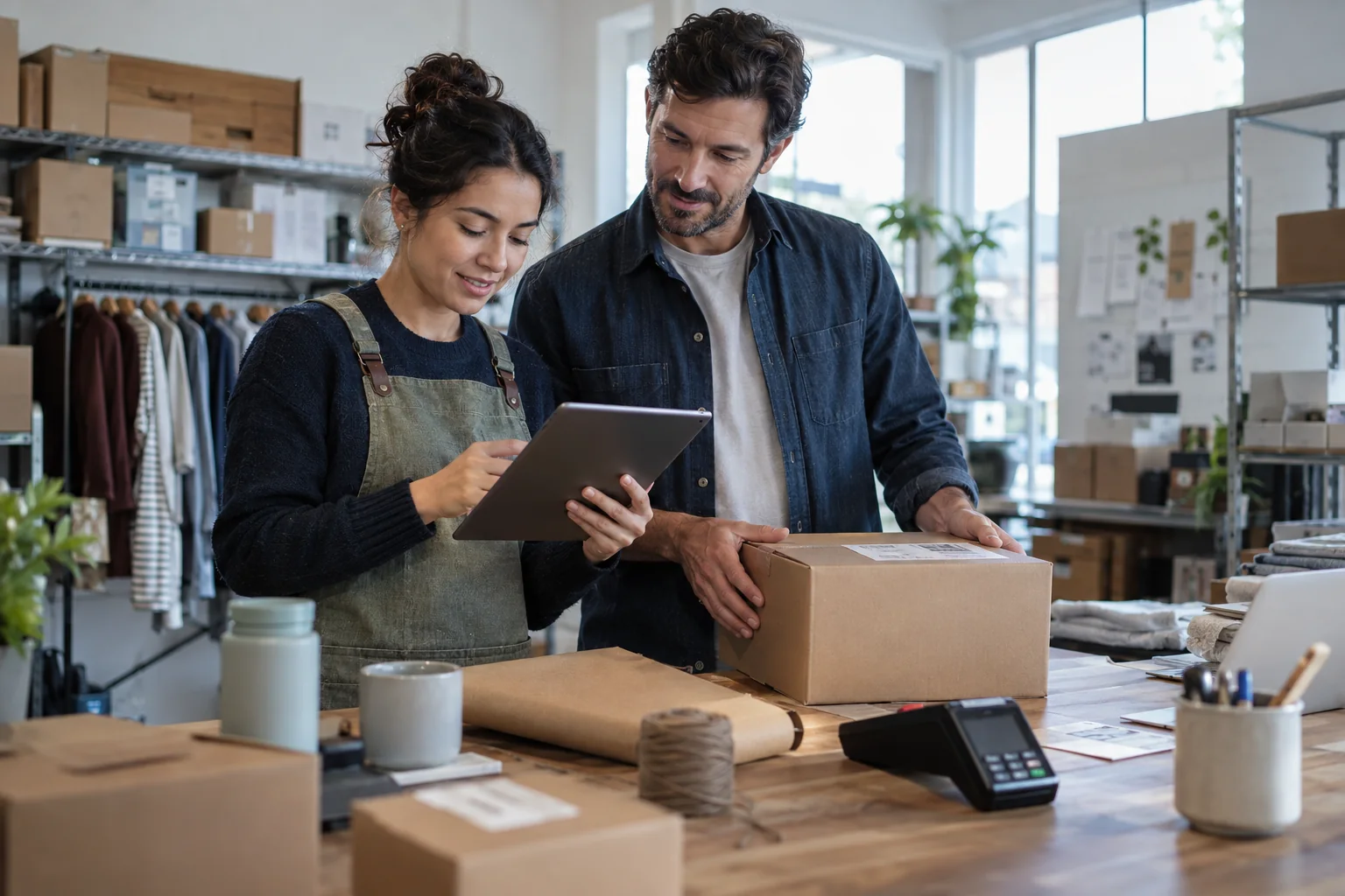 Retail operators managing an online order, payment and fulfillment